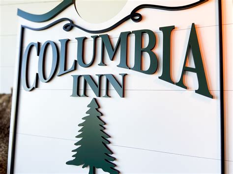 Columbia Inn Pine Tree Vermont 3D White Christmas Sign | Etsy