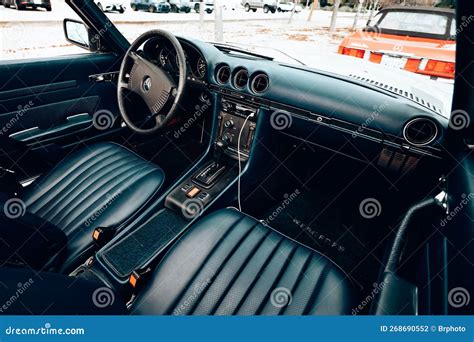 Mercedes-Benz SL Roadster R107-generation Interior on Display during Supercar Sunday Car Event ...