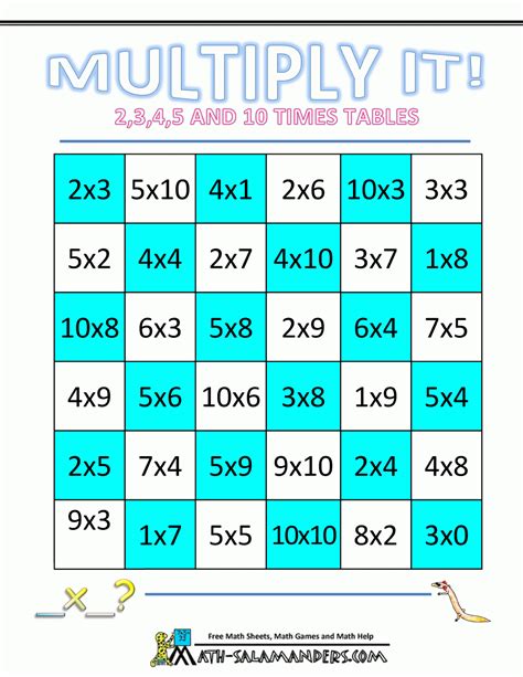 Printable Multiplication Games For 3Rd Grade – PrintableMultiplication.com