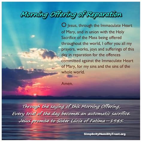 Morning Offering of Reparation