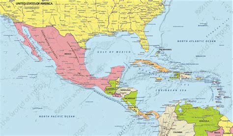 Central America Map Political - Cities And Towns Map