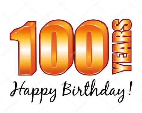 Happy birthday. 100 years old vector greeting card. Stock Vector Image ...