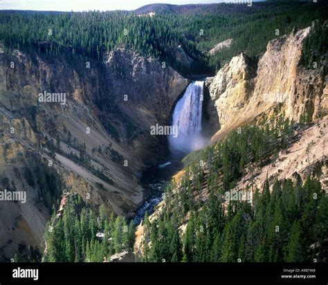 LOWER WATERFALLS GRAND CANYON OF THE YELLOWSTONE NATIONAL PARK WYOMING ...