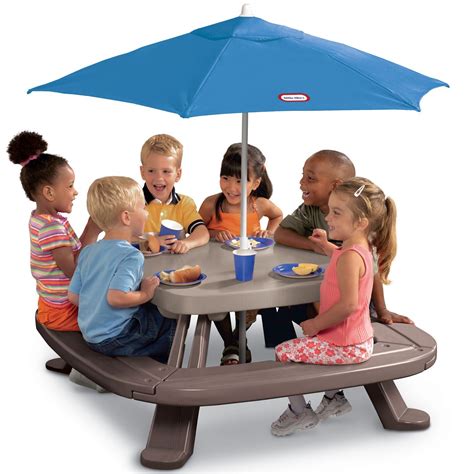 Little Tikes Fold 'n Store Picnic Table with Market Umbrella - Walmart.com | Kids picnic table ...