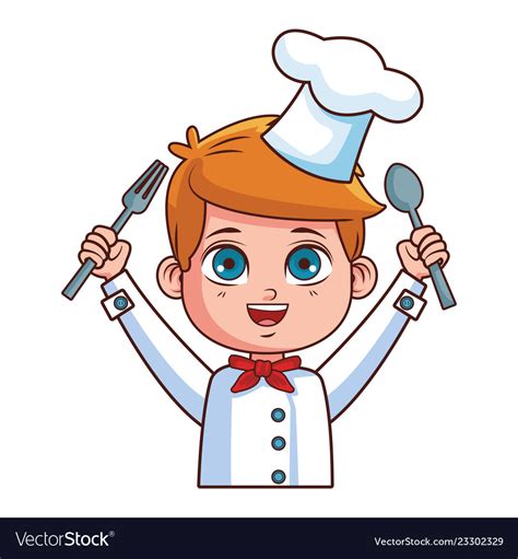 Chef boy cartoon Royalty Free Vector Image - VectorStock