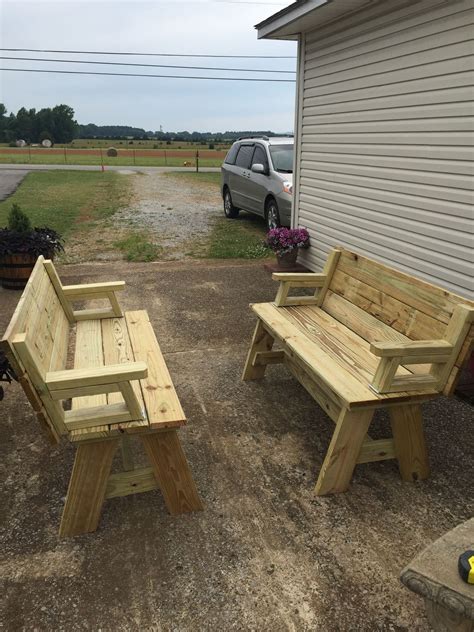 Picnic Table and Bench Combo Plan | Rockler Woodworking and Hardware | Picnic table, Wood bench ...