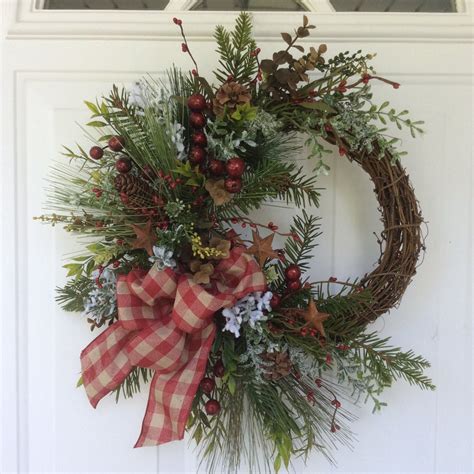 Christmas Wreath-Rustic Wreath-Holiday Wreath-Winter