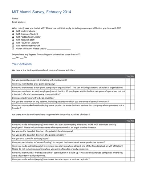 MIT Alumni Survey LIVE