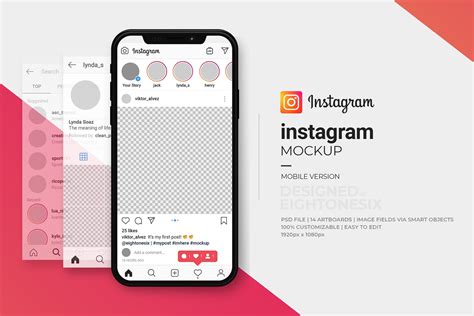 Instagram Mock-Up Template | Instagram mockup, Instagram template, Instagram template free