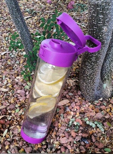 Worry-free lemon detox water out and about with a Glasstic Shatterproof Glass Water Bottle Lemon ...