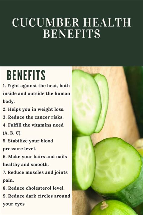 14 Tremendous Health Benefits of Cucumber - My Health Only