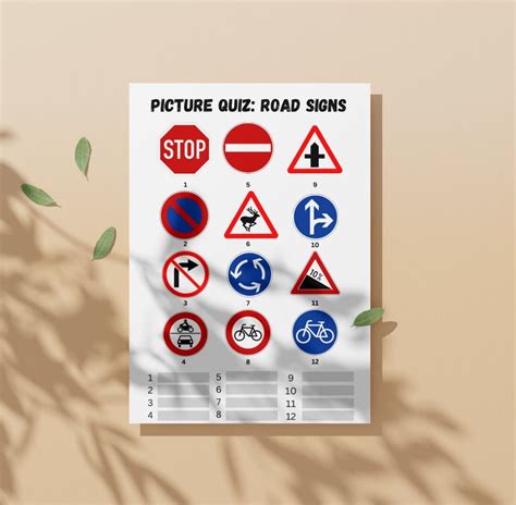 UK Road Signs Quiz UK Theory Test Games Night - Etsy