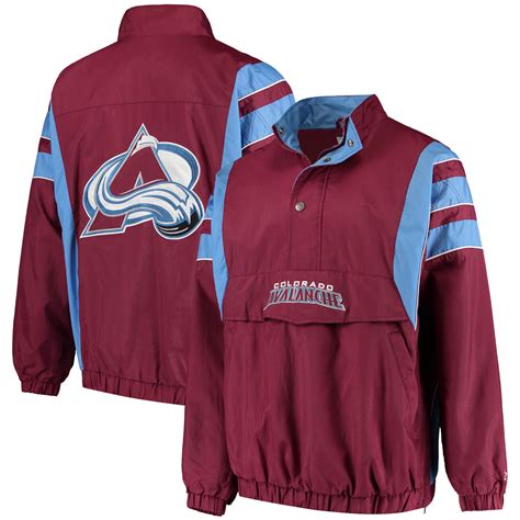 Men's Colorado Avalanche Starter Burgundy Impact Half-Zip Jacket