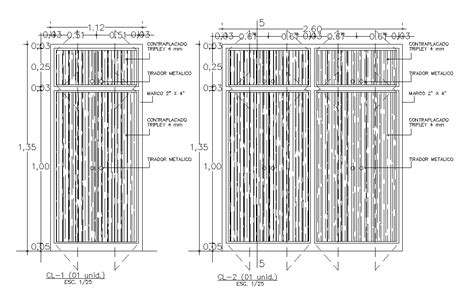 Wooden Cupboard Front Elevation CAD Drawing Free Download DWG File