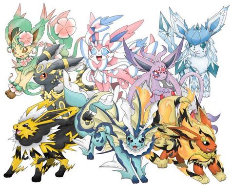 ~Mega Eeveelutions~ Artist: Godzilla1030 (devianart) | Pokemon eevee evolutions, Pokemon breeds ...