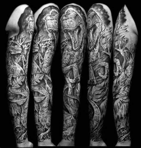 50 Jurassic Park Tattoo Designs For Men - Dinosaur Ink Ideas