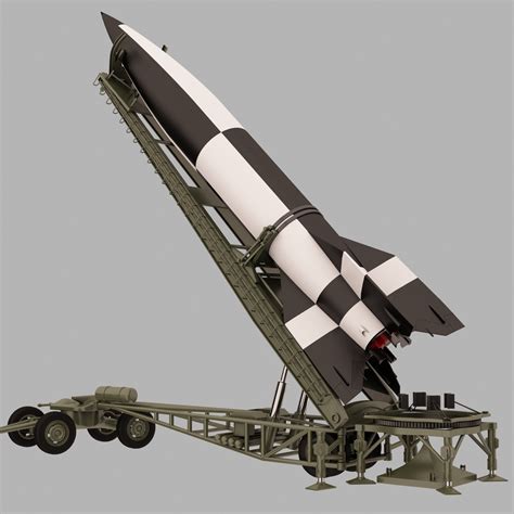 ballistic missile v-2 launcher 3d 3ds