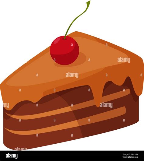 Chocolate cake with cherry illustration Stock Vector Image & Art - Alamy