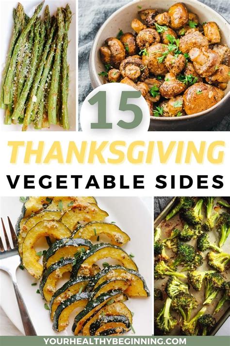 15 thanksgiving veggie side dishes with text overlay