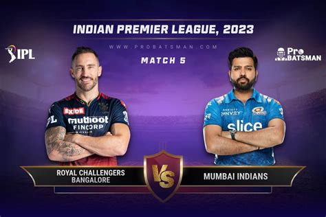 RCB vs MI Dream11 Prediction With Stats, Pitch Report & Player Record of IPL 2023 For Match 5 ...