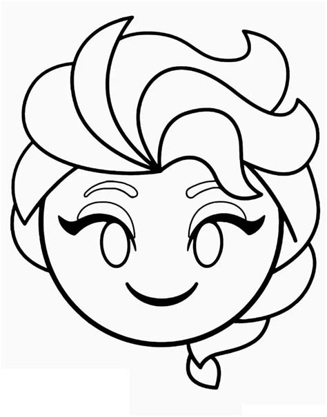 Disney Elsa Emoji coloring page - Download, Print or Color Online for Free