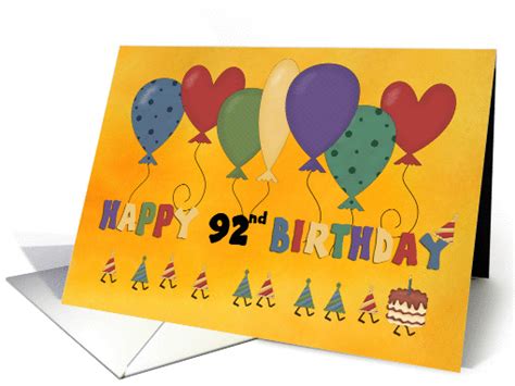 Happy 92nd Birthday Balloons card (1350956)