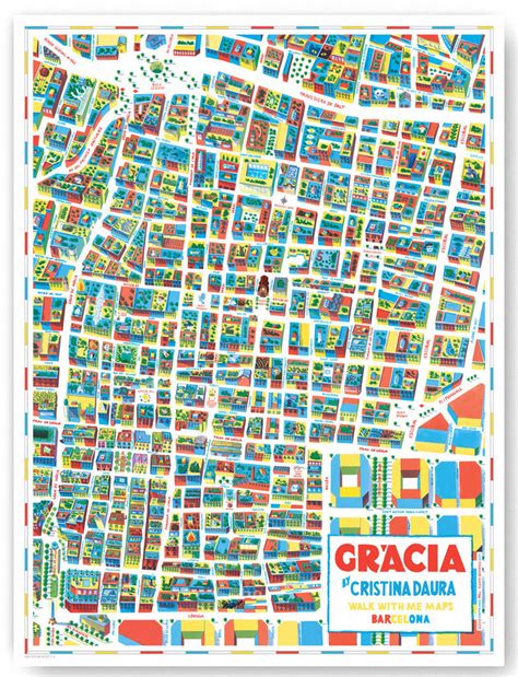 gracia barcelona illustrated map by walk with me | notonthehighstreet.com