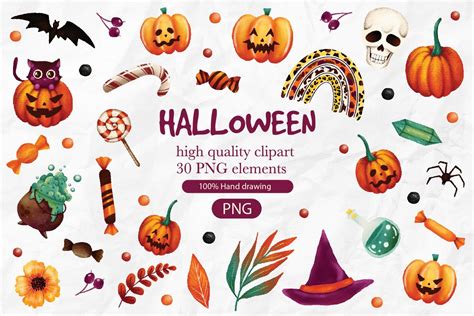 Halloween Clipart, Cute Halloween Graphic by Mintrist · Creative Fabrica