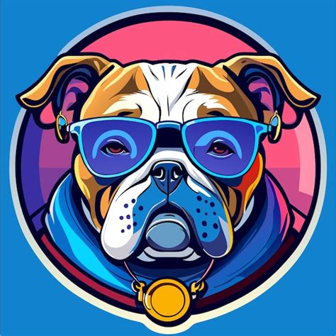 Premium Vector | Bulldog head mascot hand drawn flat stylish cartoon sticker icon concept ...