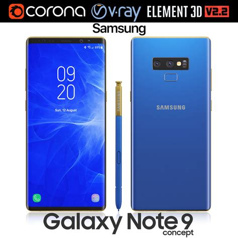 Samsung Galaxy Note 9 Blue 3D model | CGTrader