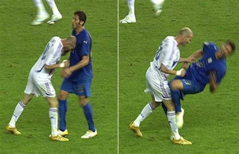 Zinedine Zidane headbutts Marco Materazzi in World Cup Final. - The 50 ...