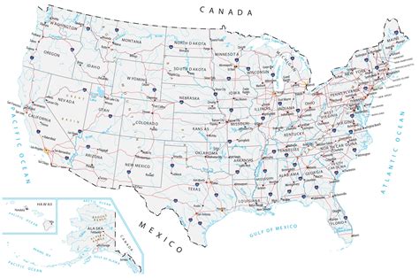 Us Map With Rivers And Cities - Cynthy Constance