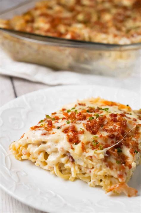 Bacon Cream Cheese Baked Spaghetti - THIS IS NOT DIET FOOD