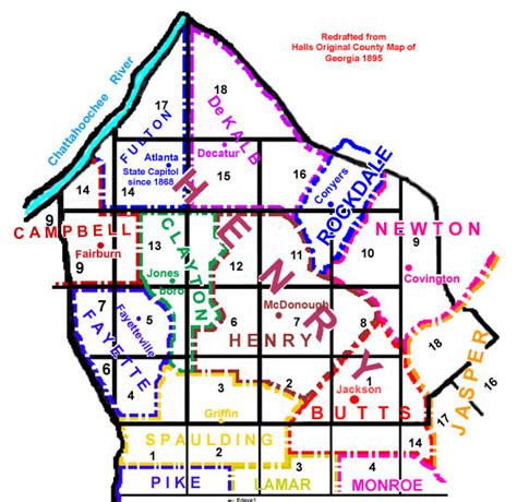 MAP SHOWING ORIGINAL HENRY COUNTY INCLUDING LAND DISTRICTS AND DIVISION ...