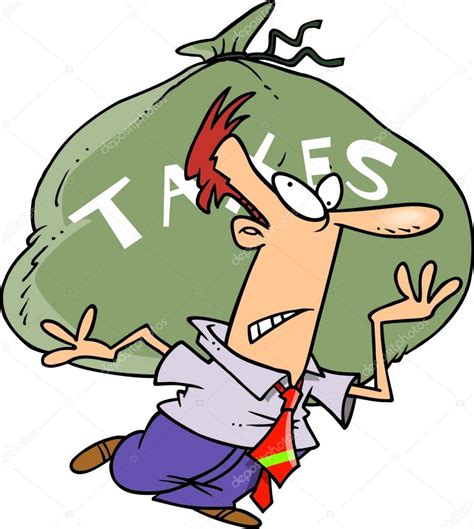 Cartoon Man Carrying Tax Burden — Stock Vector © ronleishman #13948735