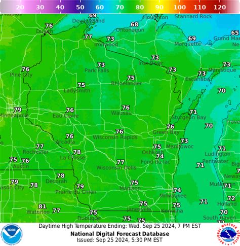 NOAA Graphical Forecast for Wisconsin