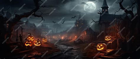 Premium AI Image | Halloween landscape background wallpaper