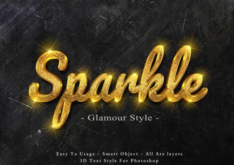 Premium PSD | 3d gold sparkle text style effect | Sparkle text, Gold text, Text style