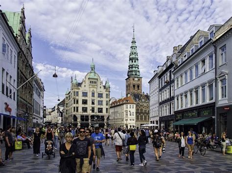 Strøget Pedestrian Shopping Street in Copenhagen