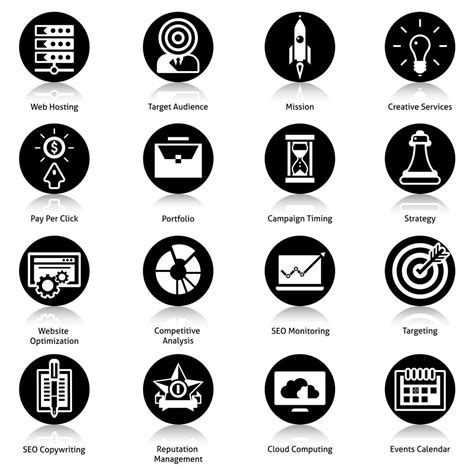 Seo Icons Black 428321 Vector Art at Vecteezy