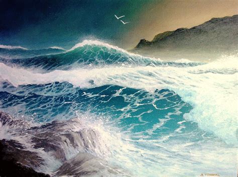 Storm at Sea - Acrylic | alanminshull | Foundmyself | Seascape artwork ...