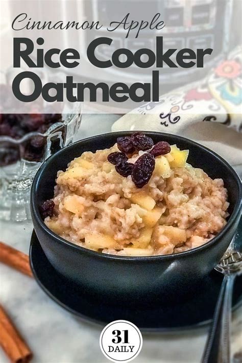 Easy Rice Cooker Oatmeal with Apples and Cinnamon - 31 Daily