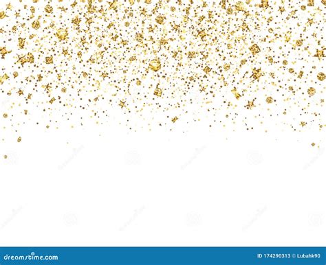 Poster Gold Confetti Sparkles Glitter Frame Space Text White Background Clipart And Illustrations