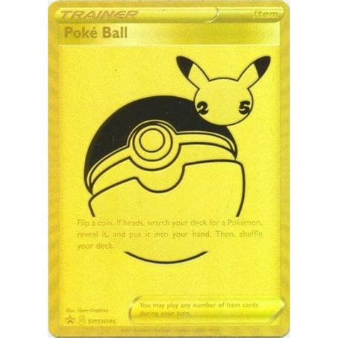 Pokemon Trading Card Game SWSH146 Poke Ball | Black Star Promo Holo | Promo Celebrations 25th ...