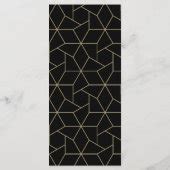 Elegant and Simple Black and Gold Geometric Modern Menu | Zazzle