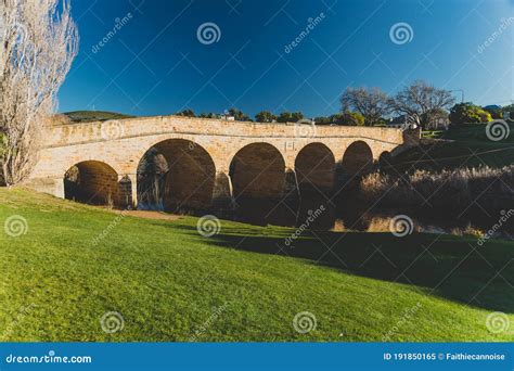 The Richmond Bridge in Tasmania on a Sunny Winter Day with People ...