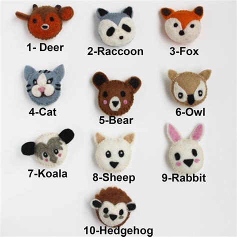 Felt Animal Heads Assorted Bear Felt, Felt Fox, Felt Owls, Felt Animals ...