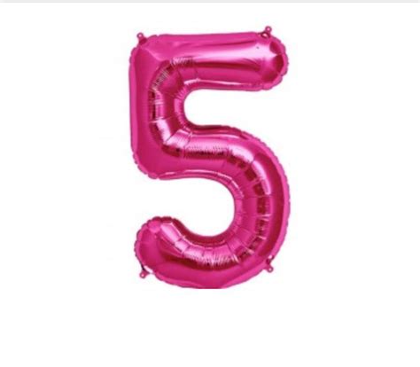 Pink Number 5 Balloon Pink Number Five 16 or 34 Inch Number 5 | Etsy