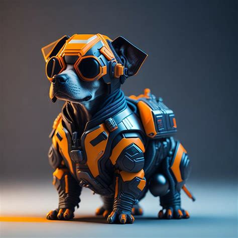 MINI futuristic soldier dog Digital Art by Midjourney Prompt Art - Pixels