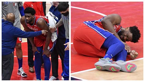 Joel Embiid suffers knee injury against Wizards